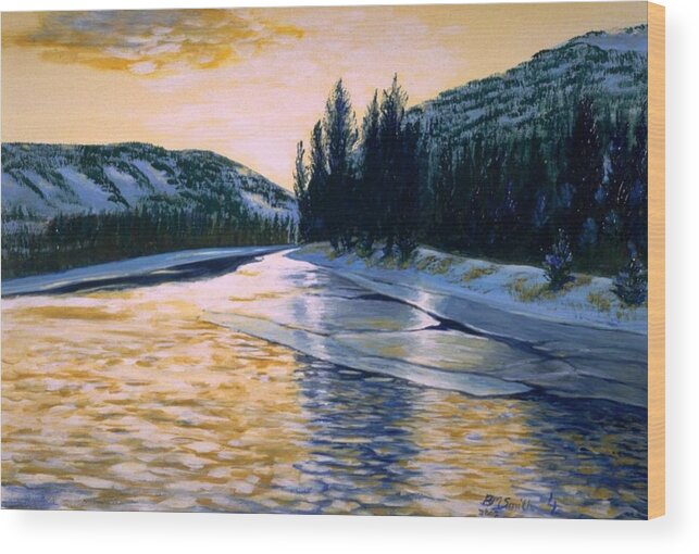  Wood Print featuring the painting Cold Water by Barbel Smith
