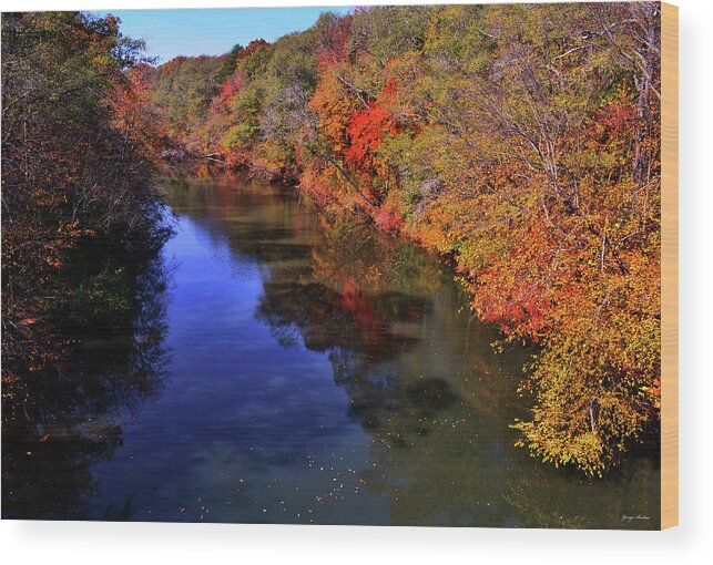 River Wood Print featuring the photograph Colors Of Nature - Fall River Reflections 001 by George Bostian