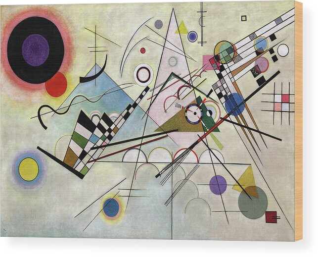 Der Blaue Reiter Wood Print featuring the painting Composition 8 by Wassily Kandinsky
