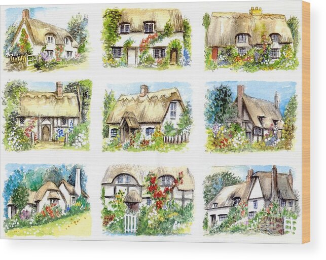 Art Wood Print featuring the painting Cottage Minis by Morgan Fitzsimons