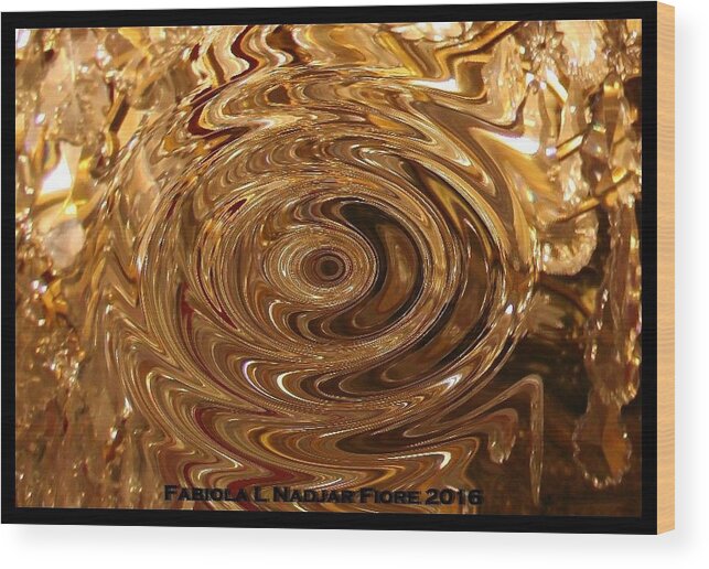Gold Wood Print featuring the photograph Crystal Large Ripples by Fabiola L Nadjar Fiore