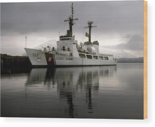 Coast Guard Wood Print featuring the photograph Cutter in Alaska by Steven Sparks