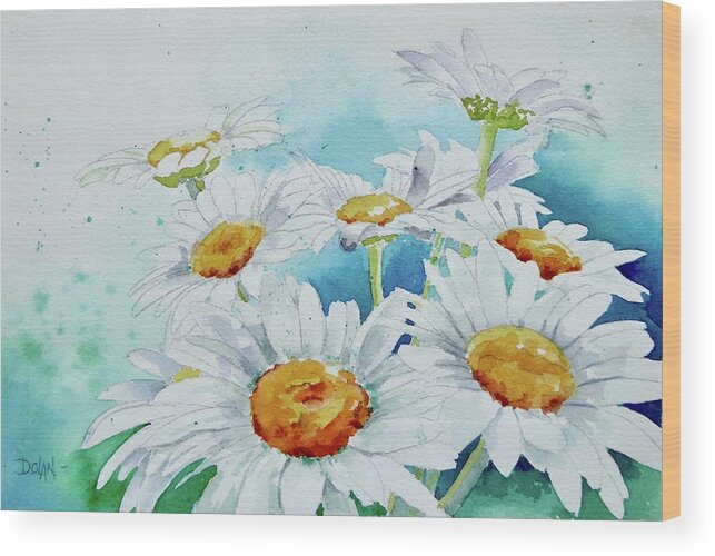 Daisies Wood Print featuring the painting Daisies by Pat Dolan