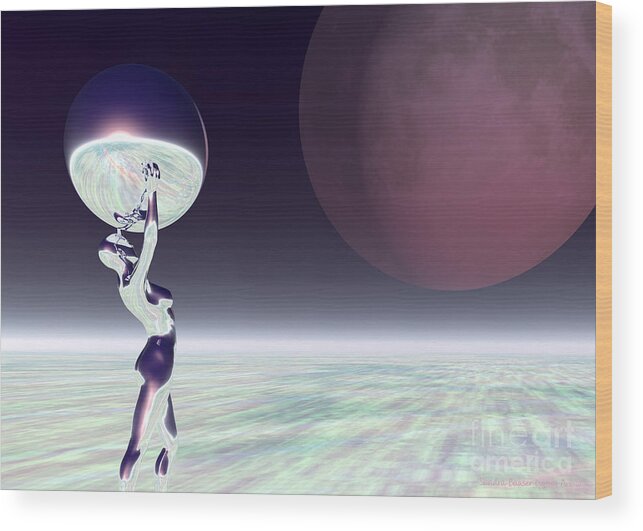 Bryce Wood Print featuring the digital art Dancing with the Moon by Sandra Bauser