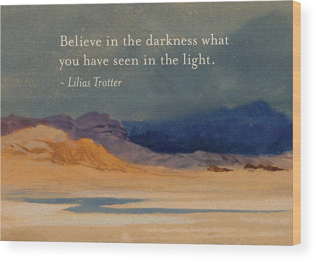 Landscape Wood Print featuring the painting Darkness and Light by Lilias Trotter
