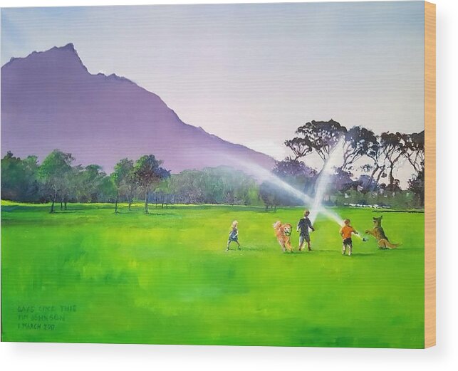 Rondebosch Wood Print featuring the painting Days Like This by Tim Johnson