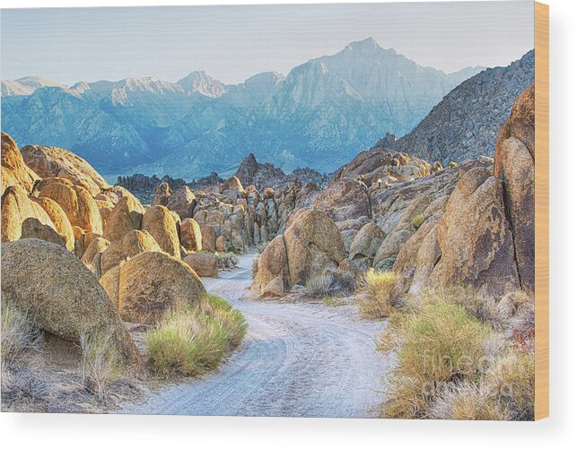 Eastern Sierra Wood Print featuring the photograph Deep Within The Alabama Hills by Mimi Ditchie