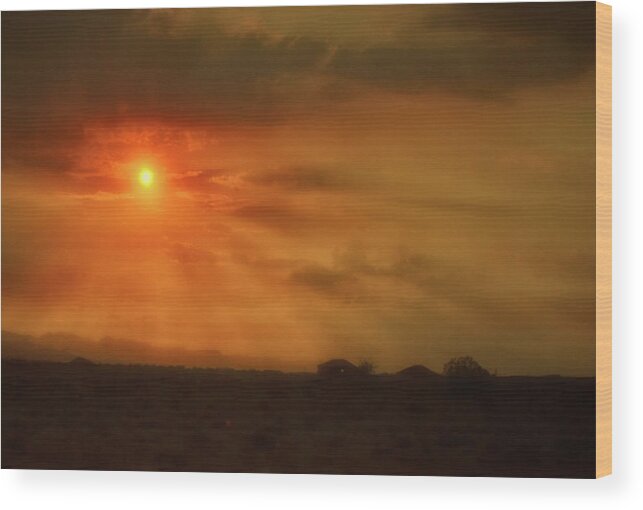 Sunset Wood Print featuring the photograph Desert Sunset 015 by George Bostian