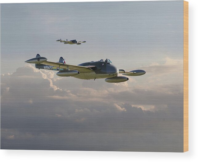 Aircraft Wood Print featuring the photograph DH112 - Venom by Pat Speirs