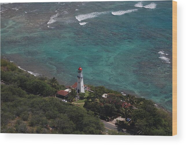 Lighthouse Wood Print featuring the photograph Diamond Head Lighthouse I by Carol Eliassen