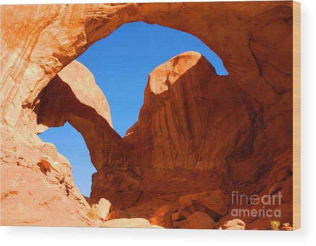 Arches Wood Print featuring the photograph Double Arch by Dennis Hammer