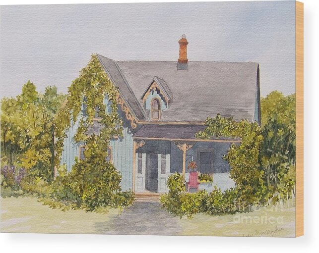 House Wood Print featuring the painting Down the road.... by Jackie Mueller-Jones