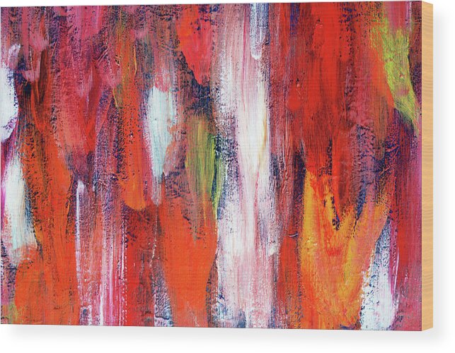 Abstract Painting Wood Print featuring the painting Downpour of Joy by Rein Nomm