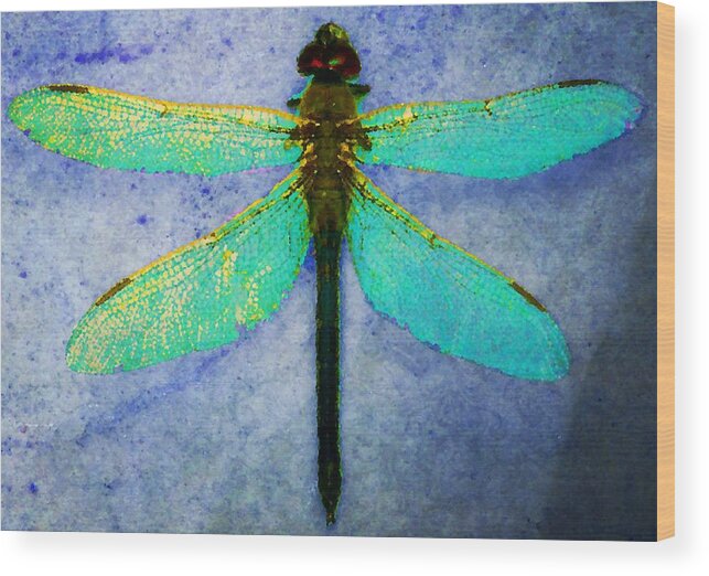 Dragonfly Wood Print featuring the photograph Dragonfly 5 by Timothy Bulone