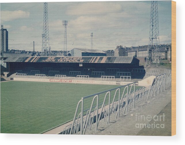  Wood Print featuring the photograph Dundee United - Tannadice Park - West Stand The Shed 1 - 1980s by Legendary Football Grounds