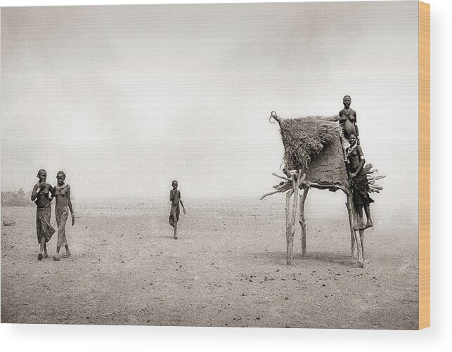 Tribal Wood Print featuring the photograph Dusty Life by Marc Apers