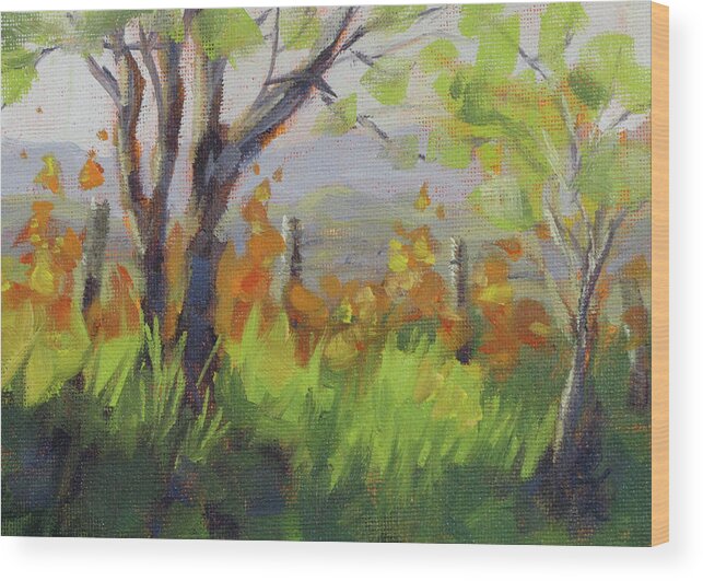 Spring Wood Print featuring the painting Early Spring by Karen Ilari