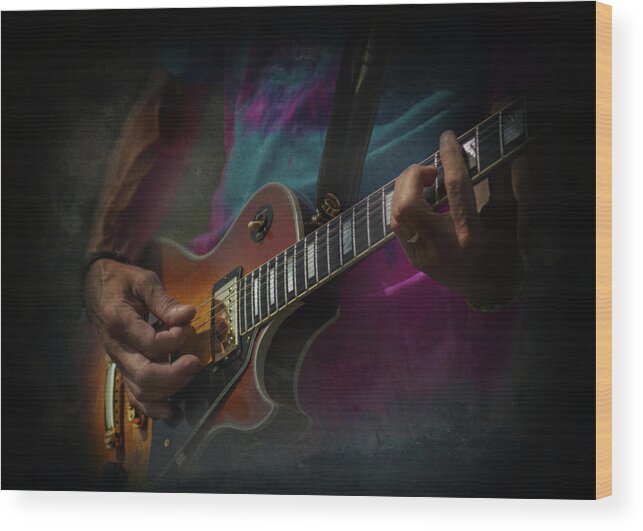 Guitar Wood Print featuring the photograph Live In Concert by Richard Macquade