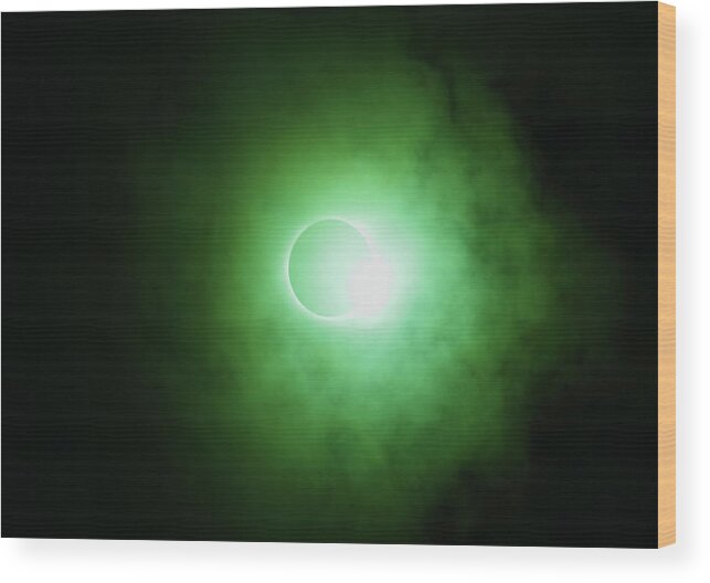 Solar Eclipse Wood Print featuring the photograph End Of Totality by Daniel Reed