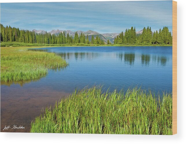 Alpine Wood Print featuring the photograph Evening at Little Molas Lake by Jeff Goulden