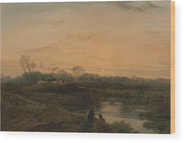 John Linnell Wood Print featuring the painting Evening, Bayswater by John Linnell