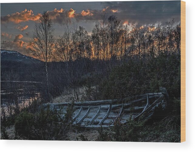 Landscape Wood Print featuring the photograph Fading Glory by Pekka Sammallahti