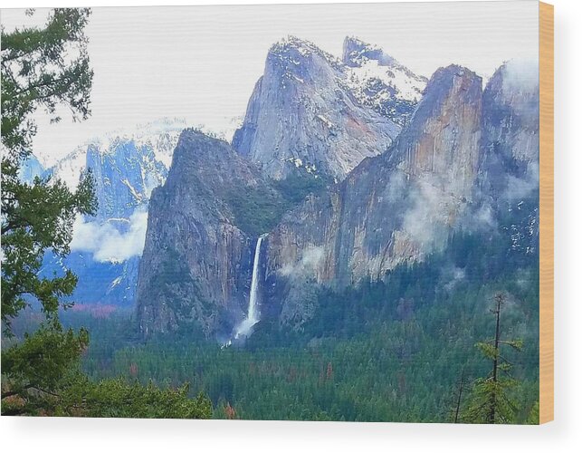 Yosemite Wood Print featuring the photograph Falls in Yosemite C by Phyllis Spoor