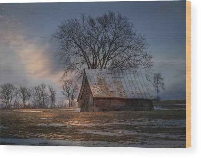 Farm Shed Wood Print featuring the photograph Farm Shed 2016-1 by Thomas Young