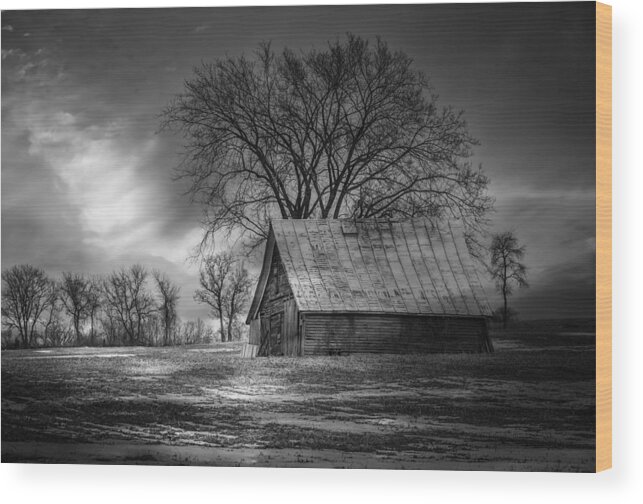 Farm Shed Wood Print featuring the photograph Farm Shed 2016-2 by Thomas Young