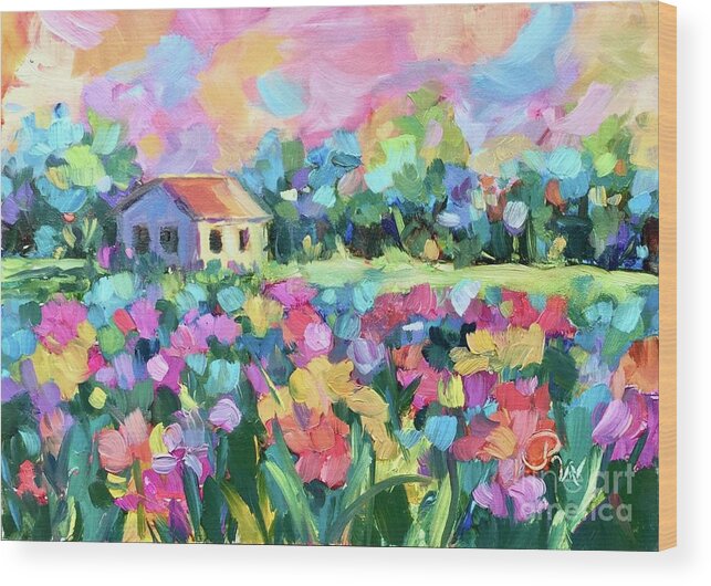 Provence Wood Print featuring the painting Field of Dreams by Patsy Walton