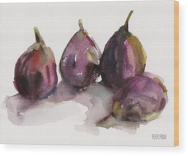 Purple Wood Print featuring the painting Fig Season by Beverly Brown