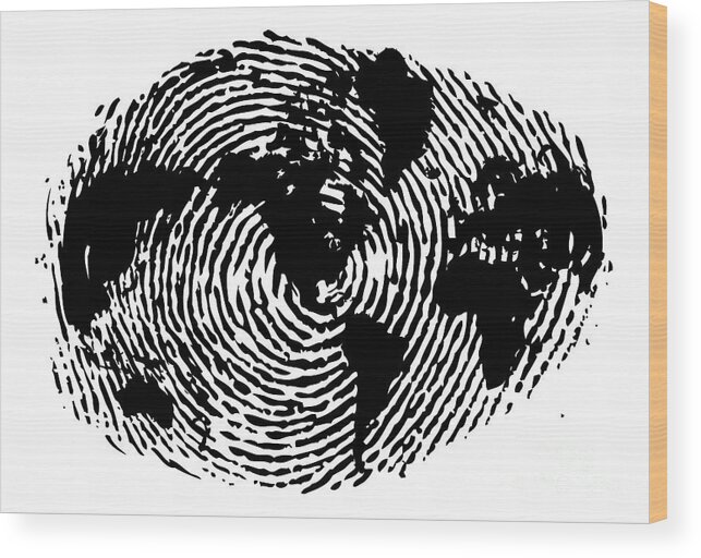 Finger Print Wood Print featuring the painting fingerprint 20X30 by Sassan Filsoof