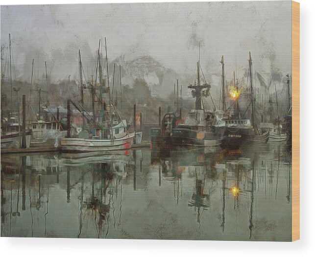 Newport Wood Print featuring the photograph Fishing Fleet Dock Five by Thom Zehrfeld