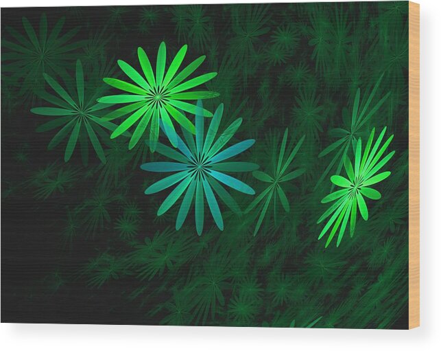 Digital Photography Wood Print featuring the digital art Floating Floral-007 by David Lane