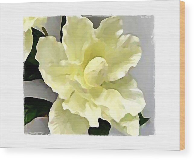 White Wood Print featuring the digital art Floral Series I by Terry Mulligan
