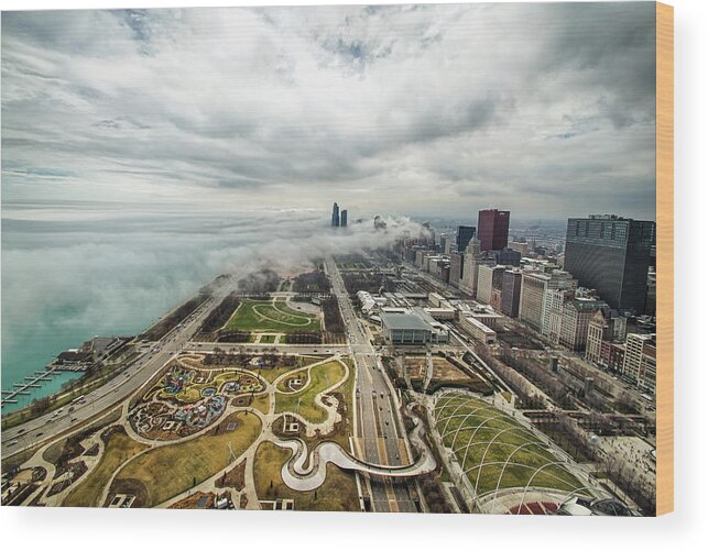 Chicago Wood Print featuring the photograph Fogscape by Raf Winterpacht