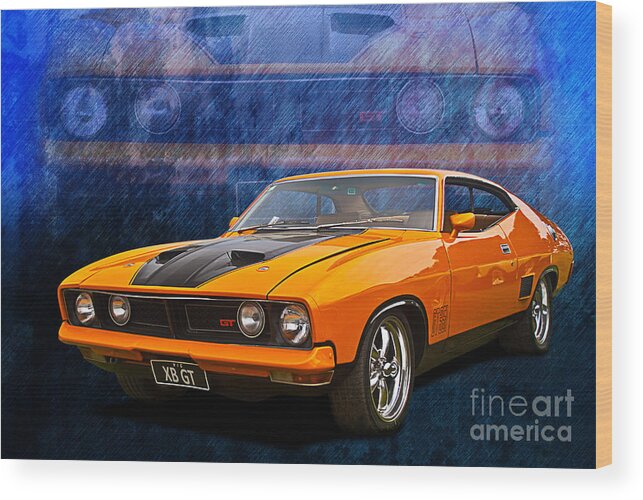 Ford Wood Print featuring the photograph Ford Falcon XB 351 GT Coupe by Stuart Row