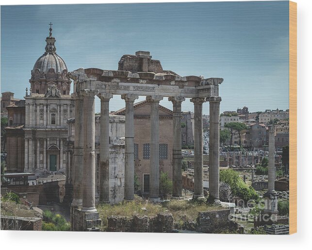 Foro Wood Print featuring the photograph Foro Romano, Rome Italy 3 by Perry Rodriguez