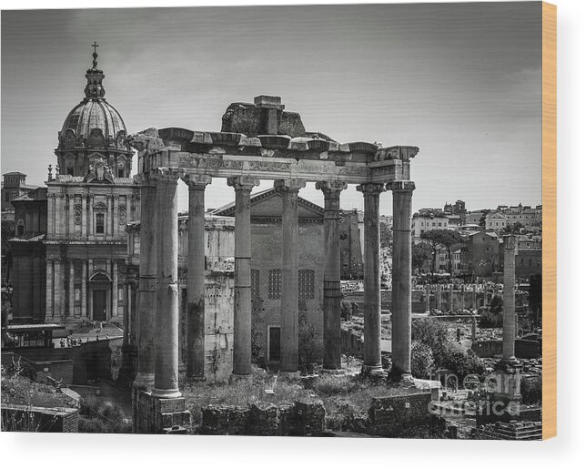 Foro Wood Print featuring the photograph Foro Romano, Rome Italy by Perry Rodriguez
