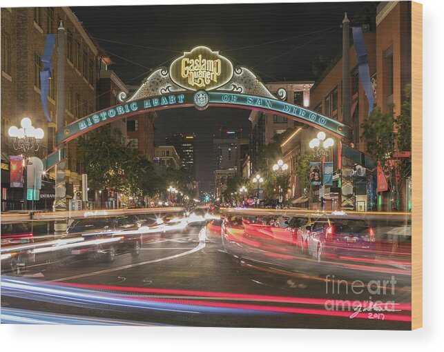  Wood Print featuring the photograph Gaslamp District Sign by Jeffrey Stone