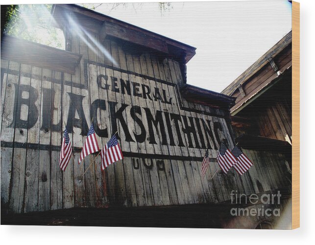 Building Wood Print featuring the photograph General Blacksmithing by Linda Shafer