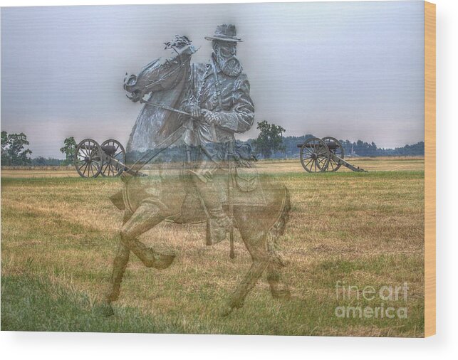 Ghost Of Gettysburg Wood Print featuring the digital art Ghost Of Gettysburg by Randy Steele