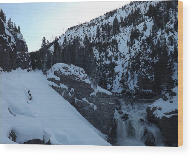 Gibbon Falls Photographs Canvas Prints Wood Print featuring the photograph Gibon Falls in Winter 2 by C Sitton