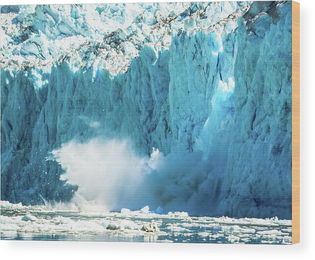 Glacier Wood Print featuring the photograph Glacial Calving by David Kirby
