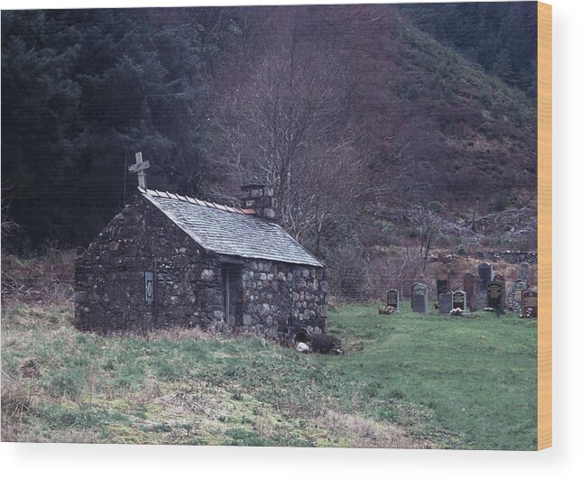 Glencoe Wood Print featuring the photograph Glencoe chapel by Kenneth Campbell