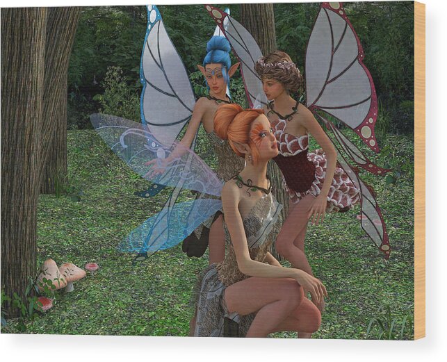 Pixie Wood Print featuring the digital art Go Ask Alice by Betsy Knapp
