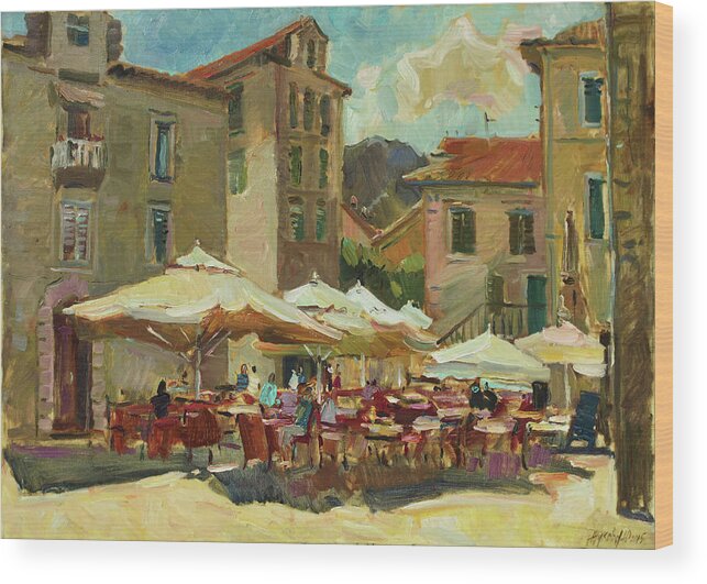 Plein Air Wood Print featuring the painting Golden day by Juliya Zhukova