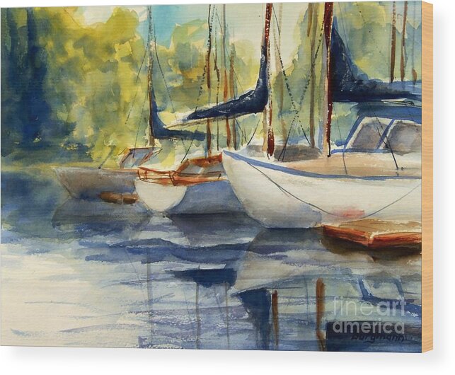 Sailing Wood Print featuring the painting Going Sailing by Petra Burgmann