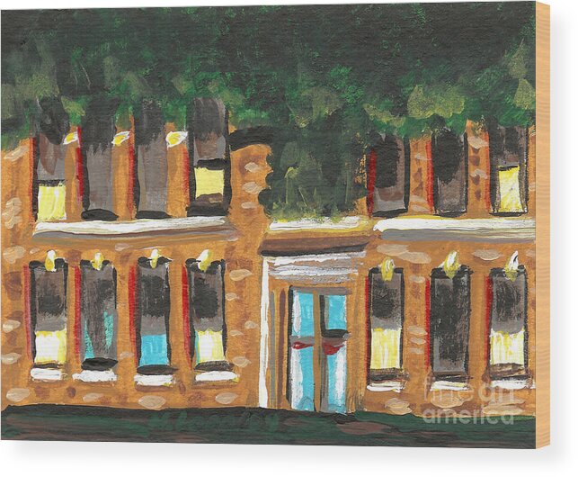 Aceo Wood Print featuring the painting Granite City 6 by Helena M Langley