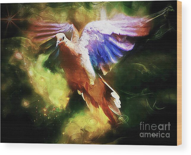 Angel Wood Print featuring the photograph Guardian Angel by Tina LeCour